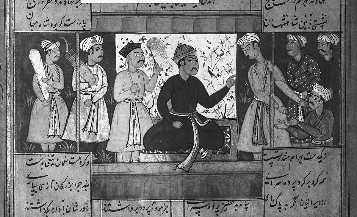 Shahnama (Book of Kings) of Firdausi, Abu'l Qasim Firdausi (Iranian, Paj ca. 940/41–1020 Tus), Ink, opaque watercolor, silver, and gold on paper