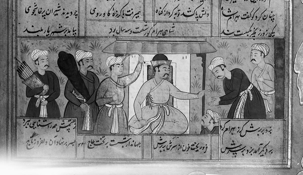 Shahnama (Book of Kings) of Firdausi, Abu'l Qasim Firdausi (Iranian, Paj ca. 940/41–1020 Tus), Ink, opaque watercolor, silver, and gold on paper