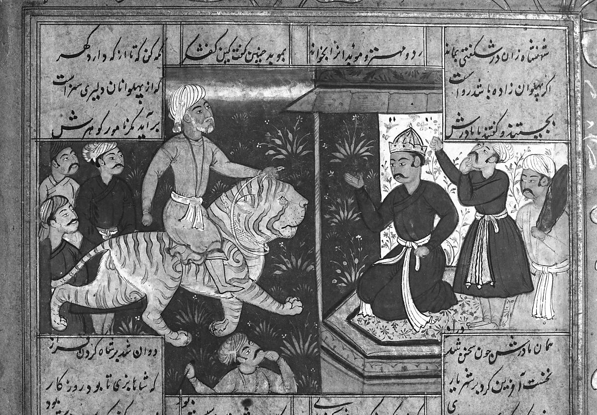 Shahnama (Book of Kings) of Firdausi, Abu'l Qasim Firdausi (Iranian, Paj ca. 940/41–1020 Tus), Ink, opaque watercolor, silver, and gold on paper