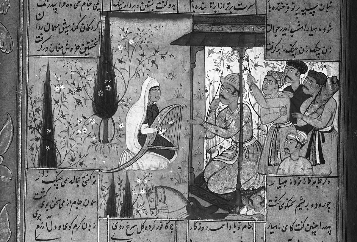 Shahnama (Book of Kings) of Firdausi, Abu'l Qasim Firdausi (Iranian, Paj ca. 940/41–1020 Tus), Ink, opaque watercolor, silver, and gold on paper