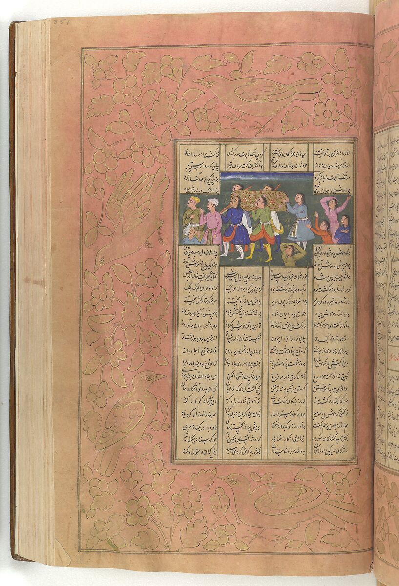 Shahnama (Book of Kings) of Firdausi, Abu'l Qasim Firdausi (Iranian, Paj ca. 940/41–1020 Tus), Ink, opaque watercolor, silver, and gold on paper