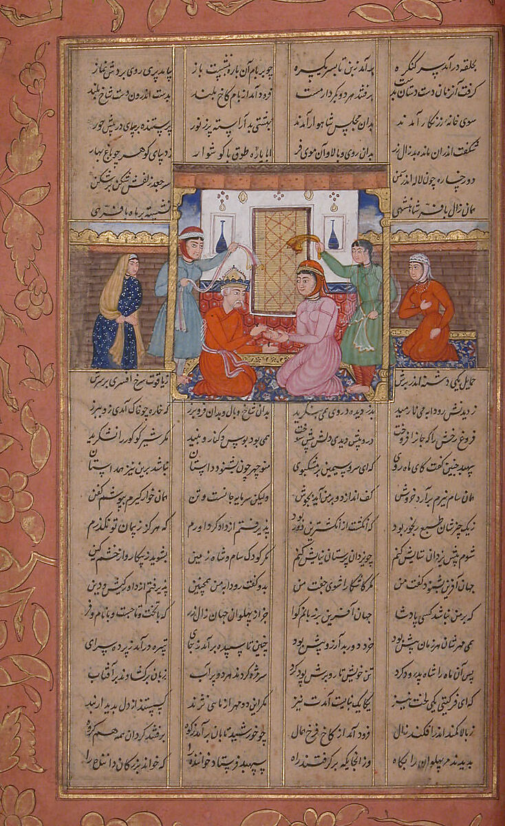 Shahnama (Book of Kings) of Firdausi, Abu'l Qasim Firdausi (Iranian, Paj ca. 940/41–1020 Tus), Ink, opaque watercolor, silver, and gold on paper