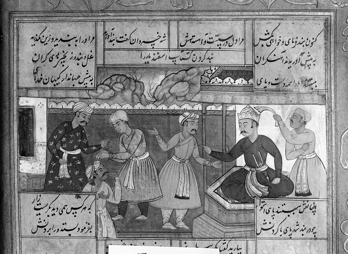 Shahnama (Book of Kings) of Firdausi, Abu'l Qasim Firdausi (Iranian, Paj ca. 940/41–1020 Tus), Ink, opaque watercolor, silver, and gold on paper