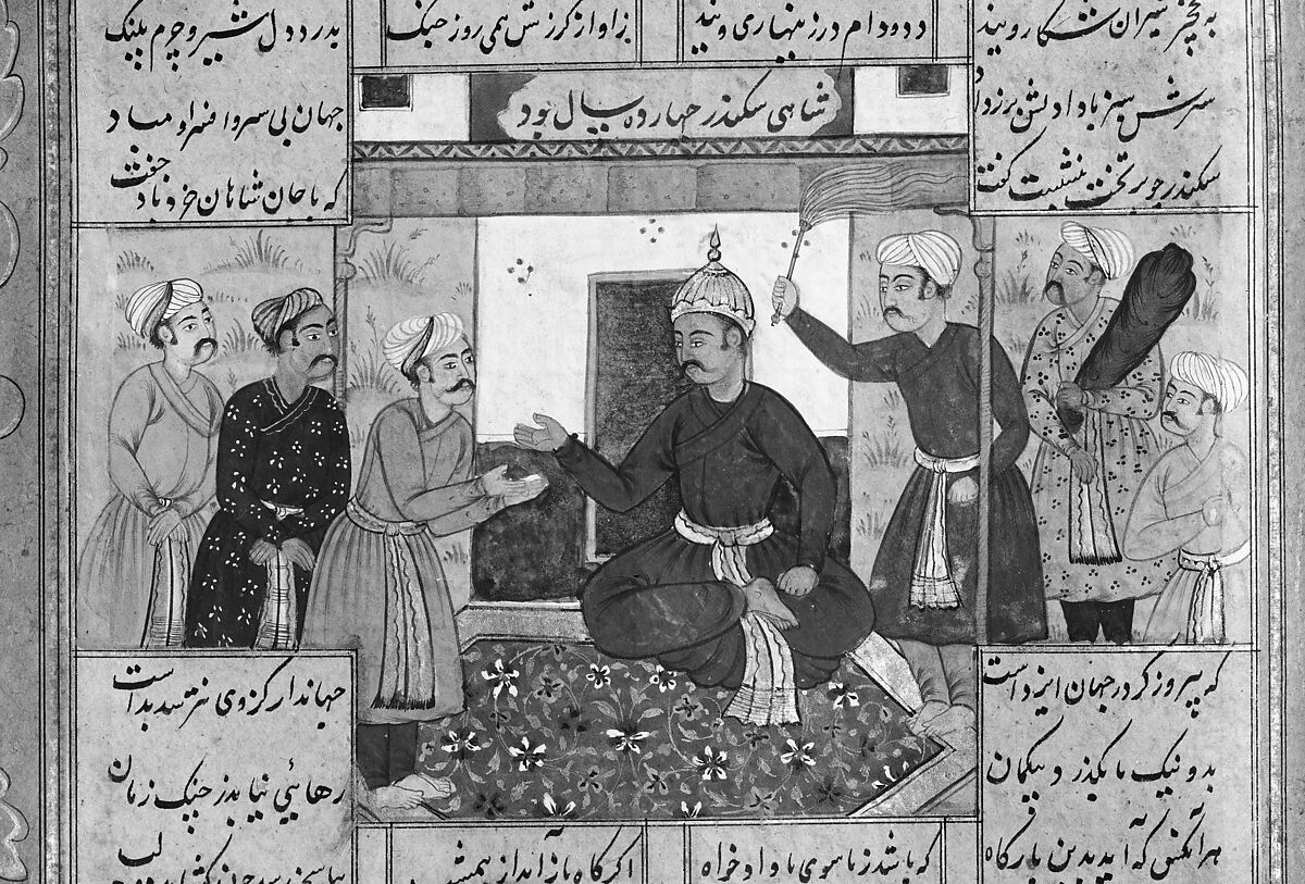 Shahnama (Book of Kings) of Firdausi, Abu'l Qasim Firdausi (Iranian, Paj ca. 940/41–1020 Tus), Ink, opaque watercolor, silver, and gold on paper