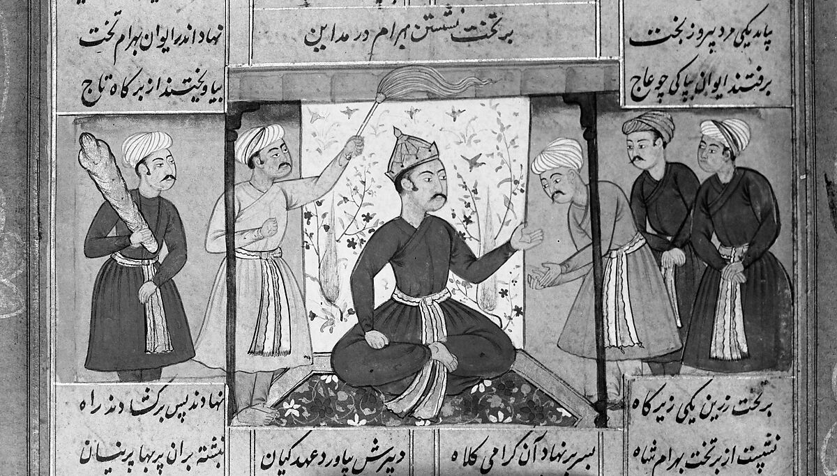 Shahnama (Book of Kings) of Firdausi, Abu'l Qasim Firdausi (Iranian, Paj ca. 940/41–1020 Tus), Ink, opaque watercolor, silver, and gold on paper