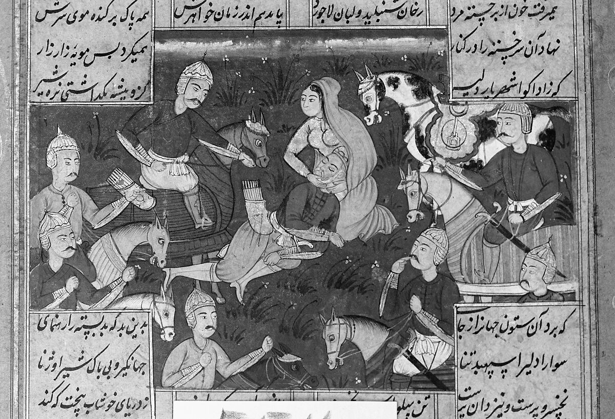 Shahnama (Book of Kings) of Firdausi, Abu'l Qasim Firdausi (Iranian, Paj ca. 940/41–1020 Tus), Ink, opaque watercolor, silver, and gold on paper