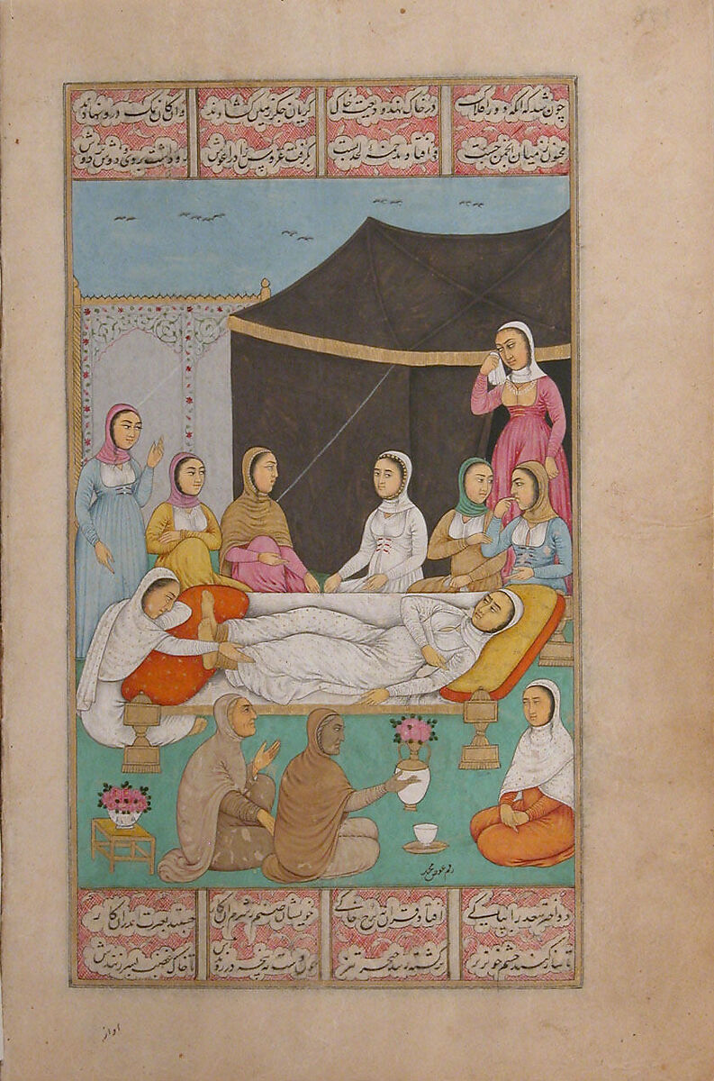 Khamsa (Quintet) of Amir Khusrau Dihlavi, Amir Khusrau Dihlavi (Indian, Patiyali, 1253–1325 Delhi), Ink, opaque watercolor, and gold on paper