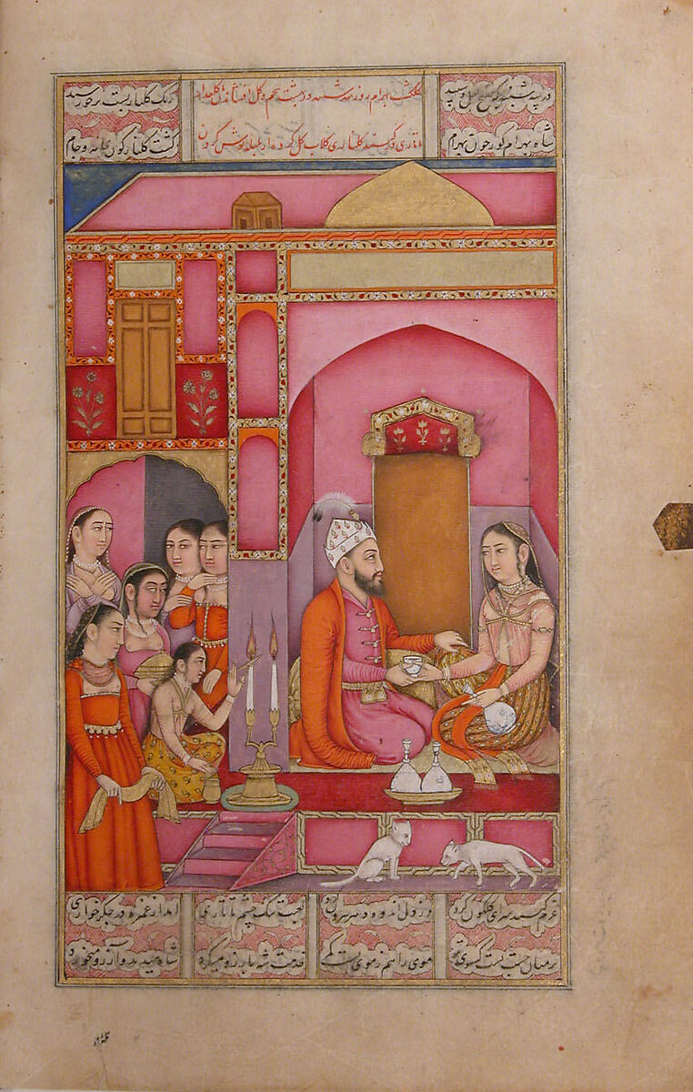 Khamsa (Quintet) of Amir Khusrau Dihlavi, Amir Khusrau Dihlavi (Indian, Patiyali, 1253–1325 Delhi), Ink, opaque watercolor, and gold on paper