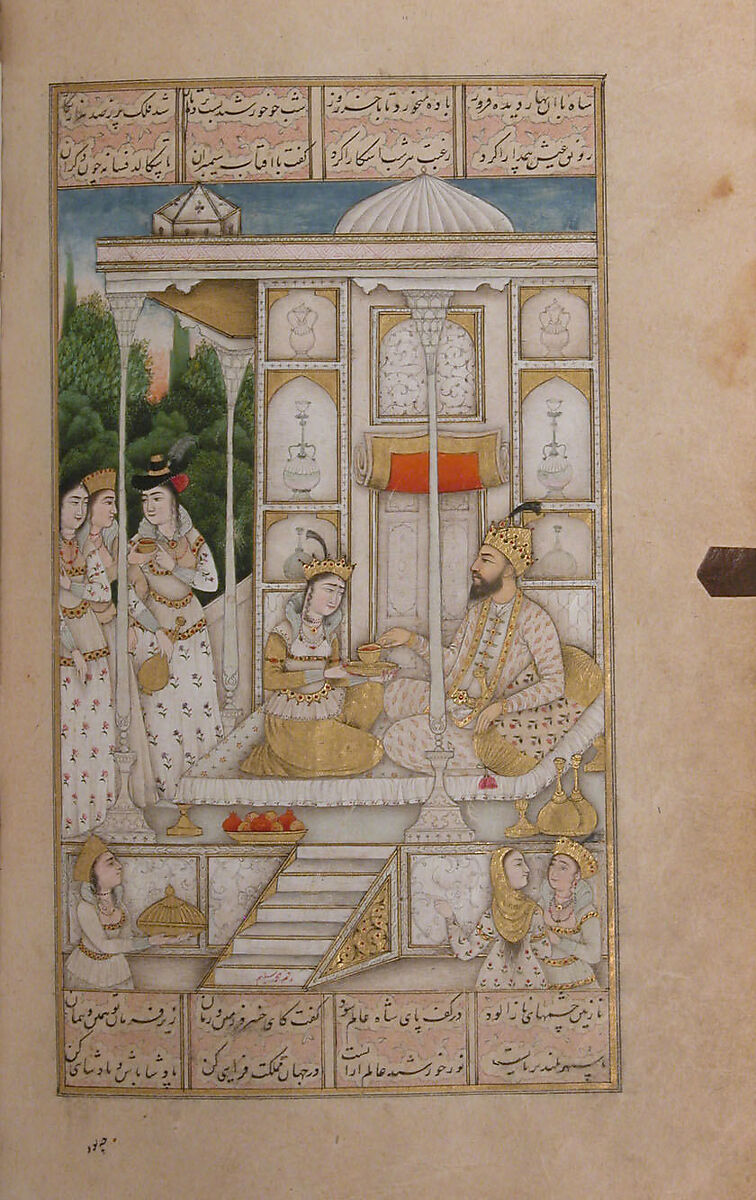 Khamsa (Quintet) of Amir Khusrau Dihlavi, Amir Khusrau Dihlavi (Indian, Patiyali, 1253–1325 Delhi), Ink, opaque watercolor, and gold on paper