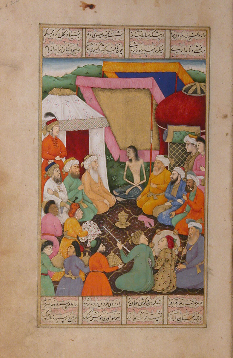 Khamsa (Quintet) of Amir Khusrau Dihlavi, Amir Khusrau Dihlavi (Indian, Patiyali, 1253–1325 Delhi), Ink, opaque watercolor, and gold on paper