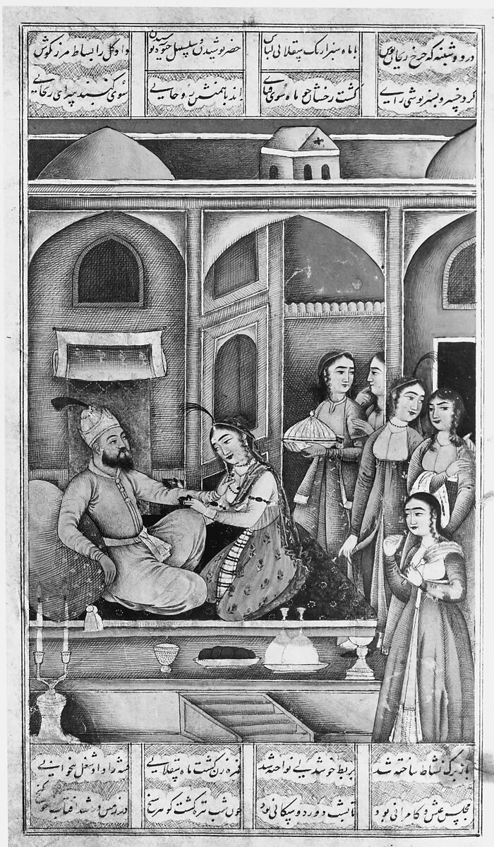 Khamsa (Quintet) of Amir Khusrau Dihlavi, Amir Khusrau Dihlavi (Indian, Patiyali, 1253–1325 Delhi), Ink, opaque watercolor, and gold on paper