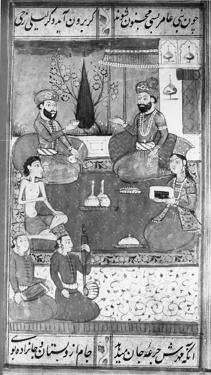 Khamsa (Quintet) of Amir Khusrau Dihlavi, Amir Khusrau Dihlavi (Indian, Patiyali, 1253–1325 Delhi), Ink, opaque watercolor, and gold on paper