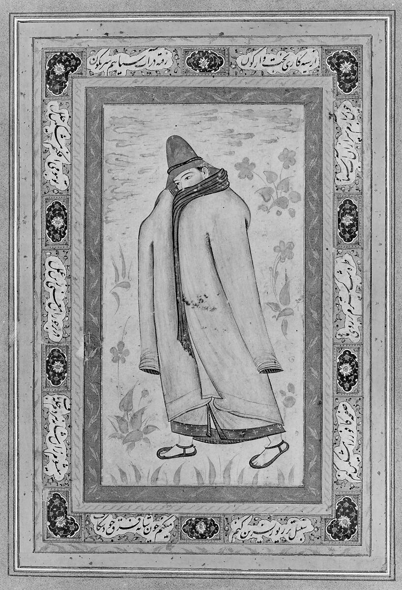 A Dervish, Ink, opaque watercolor, and gold on paper