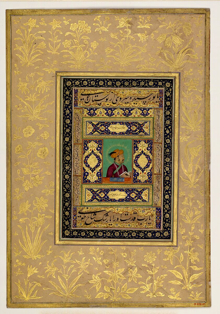 Portrait of Emperor Jahangir, Ink, opaque watercolor, and gold on paper