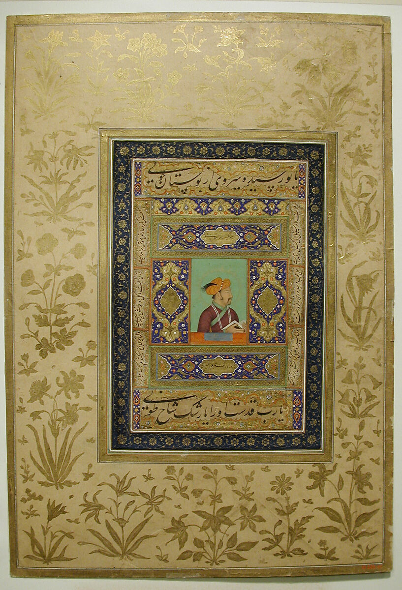 Portrait of Emperor Jahangir, Ink, opaque watercolor, and gold on paper 