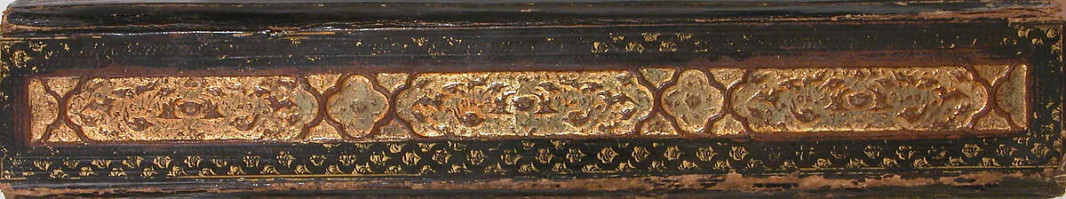 Overflap and Inside Cover of a Khamsa (Quintet) of Nizami of Ganja, Nizami (present-day Azerbaijan, Ganja 1141–1209 Ganja), Binding: leather; embossed, gold, and color Manuscript: ink, opaque watercolor, and gold on paper