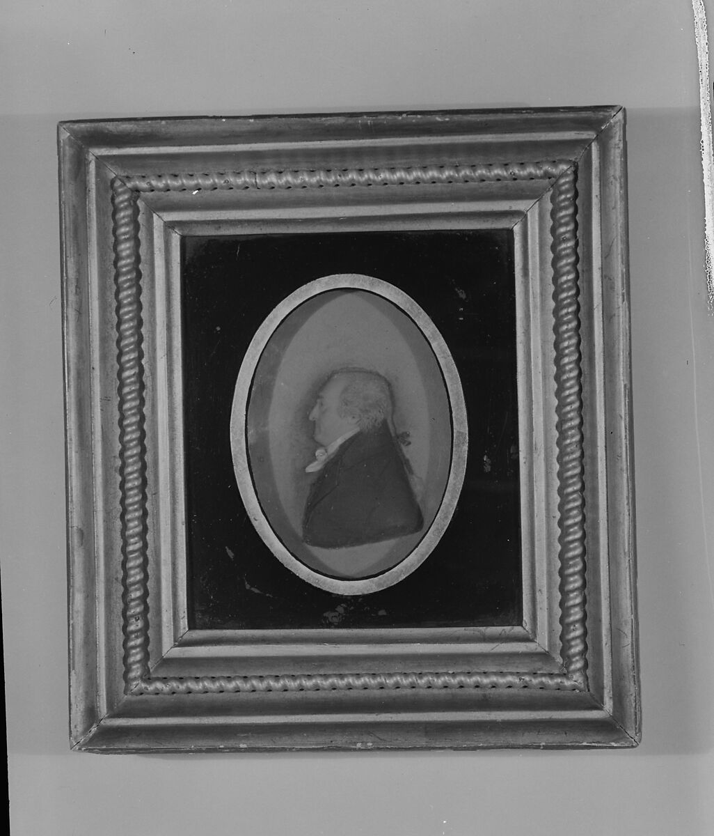 Profile Bust of James Sullivan, John Christian Rauschner (German, Frankfurt 1760–after 1812), Wax, glass, wood 
