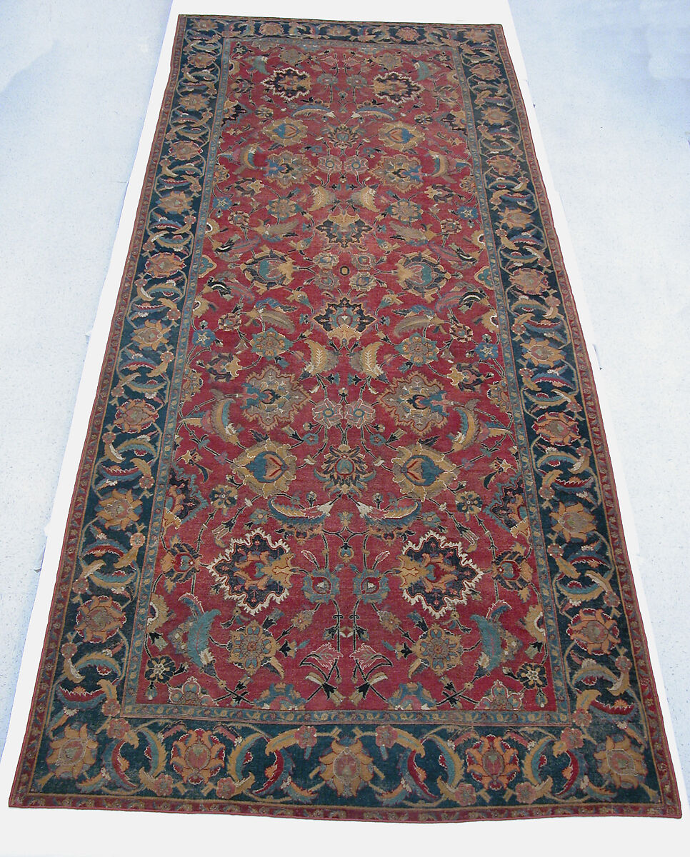 Carpet, Wool (warp, weft and pile); asymmetrically knotted pile
