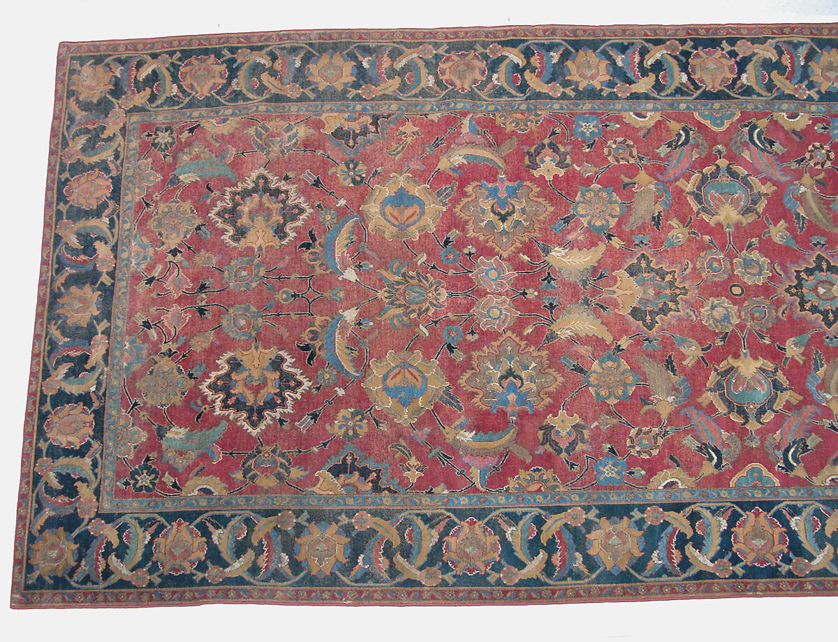 Carpet, Wool (warp, weft and pile); asymmetrically knotted pile