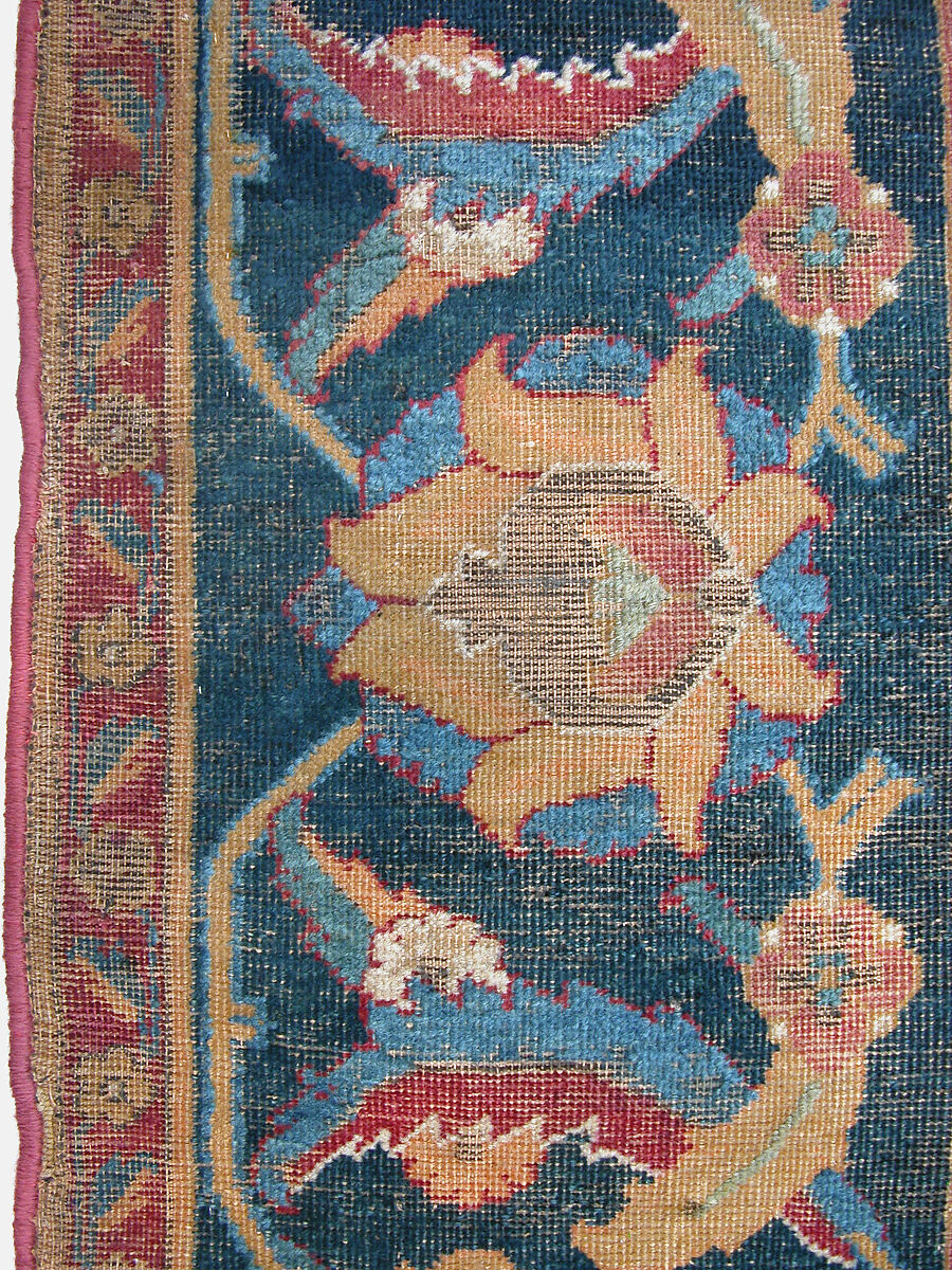 Carpet, Wool (warp, weft and pile); asymmetrically knotted pile