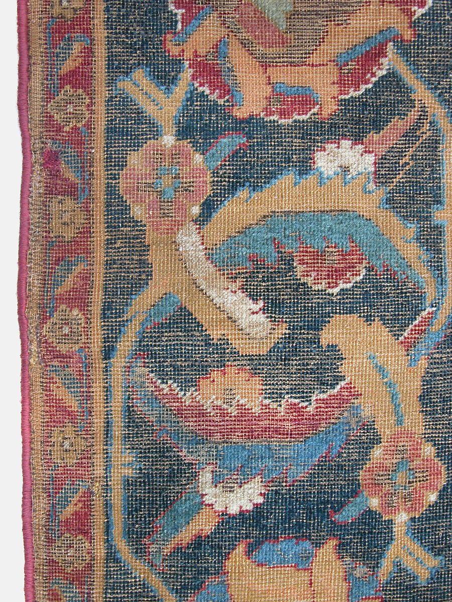 Carpet, Wool (warp, weft and pile); asymmetrically knotted pile