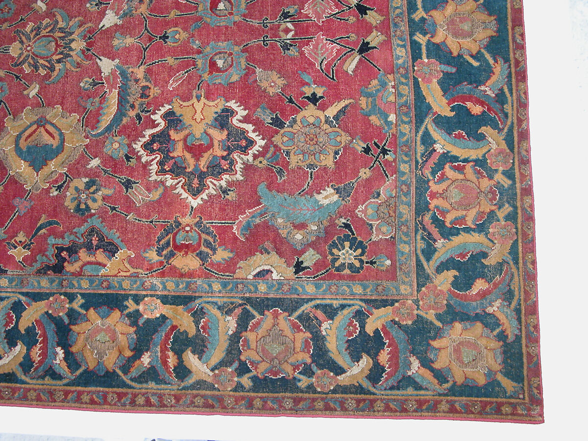 Carpet, Wool (warp, weft and pile); asymmetrically knotted pile