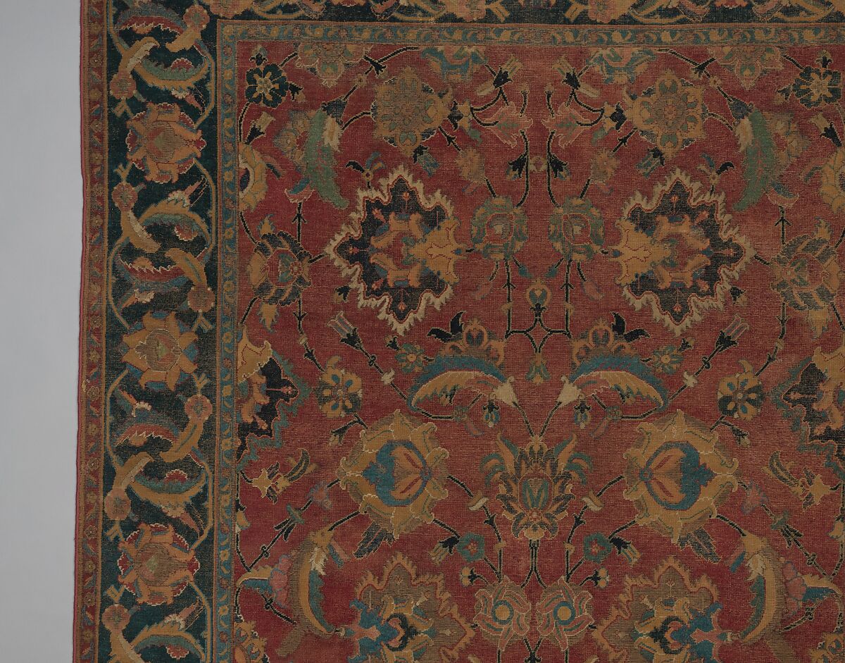 Carpet, Wool (warp, weft and pile); asymmetrically knotted pile