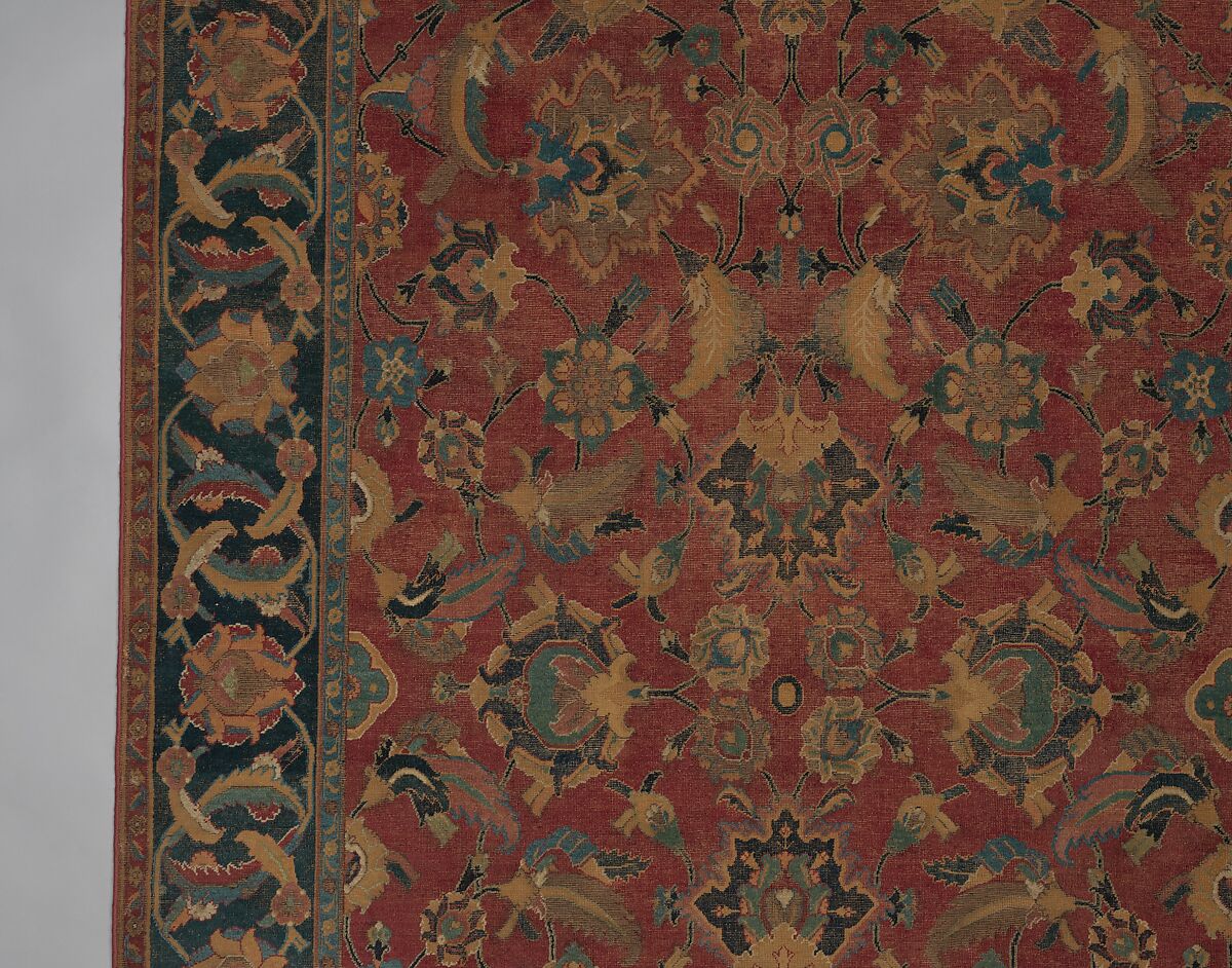 Carpet, Wool (warp, weft and pile); asymmetrically knotted pile
