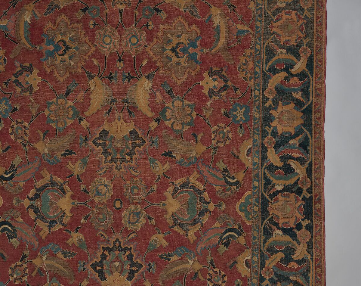 Carpet, Wool (warp, weft and pile); asymmetrically knotted pile