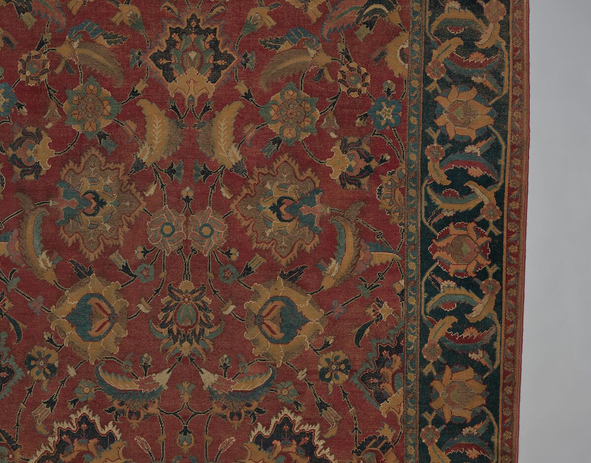 Carpet, Wool (warp, weft and pile); asymmetrically knotted pile