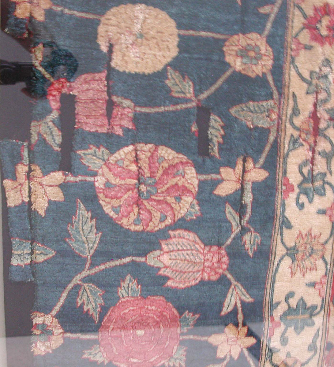 Fragments of a Trellis Pattern Carpet, Silk (warp and weft), pashmina wool (pile); asymmetrically knotted pile