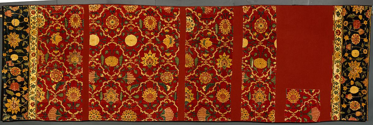 Fragments of a Trellis Pattern Carpet, Silk (warp and weft), pashmina wool (pile); asymmetrically knotted pile