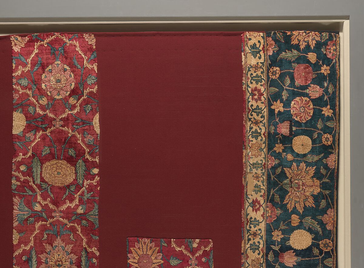 Fragments of a Trellis Pattern Carpet, Silk (warp and weft), pashmina wool (pile); asymmetrically knotted pile