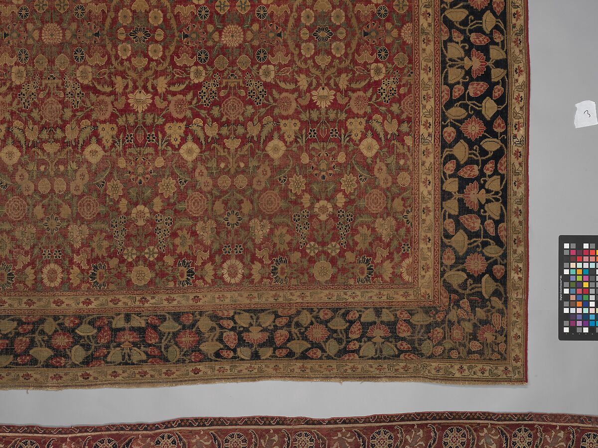 "Millefleur" Carpet, Cotton (warp and weft), wool (pile); asymmetrically knotted pile