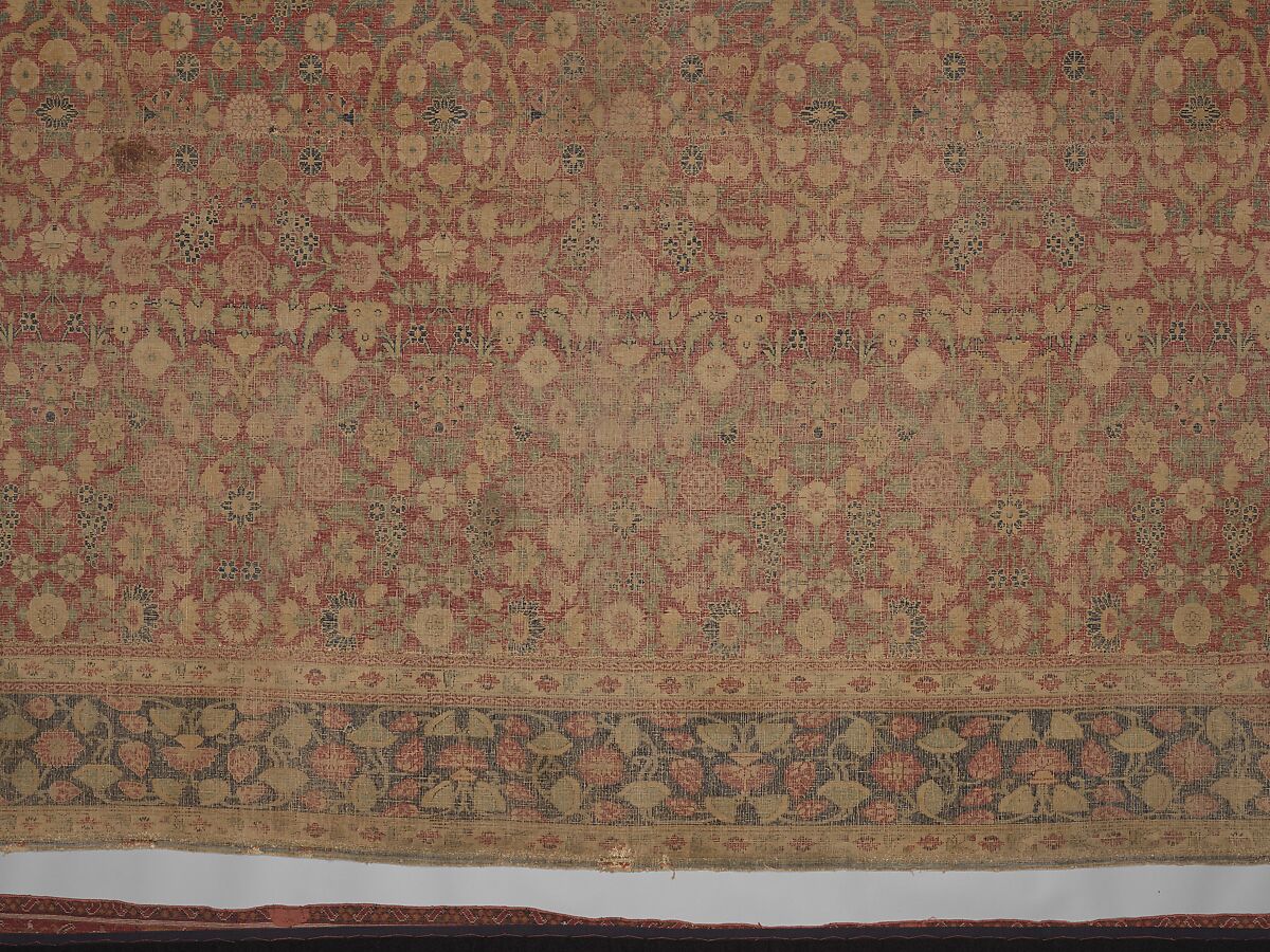 "Millefleur" Carpet, Cotton (warp and weft), wool (pile); asymmetrically knotted pile