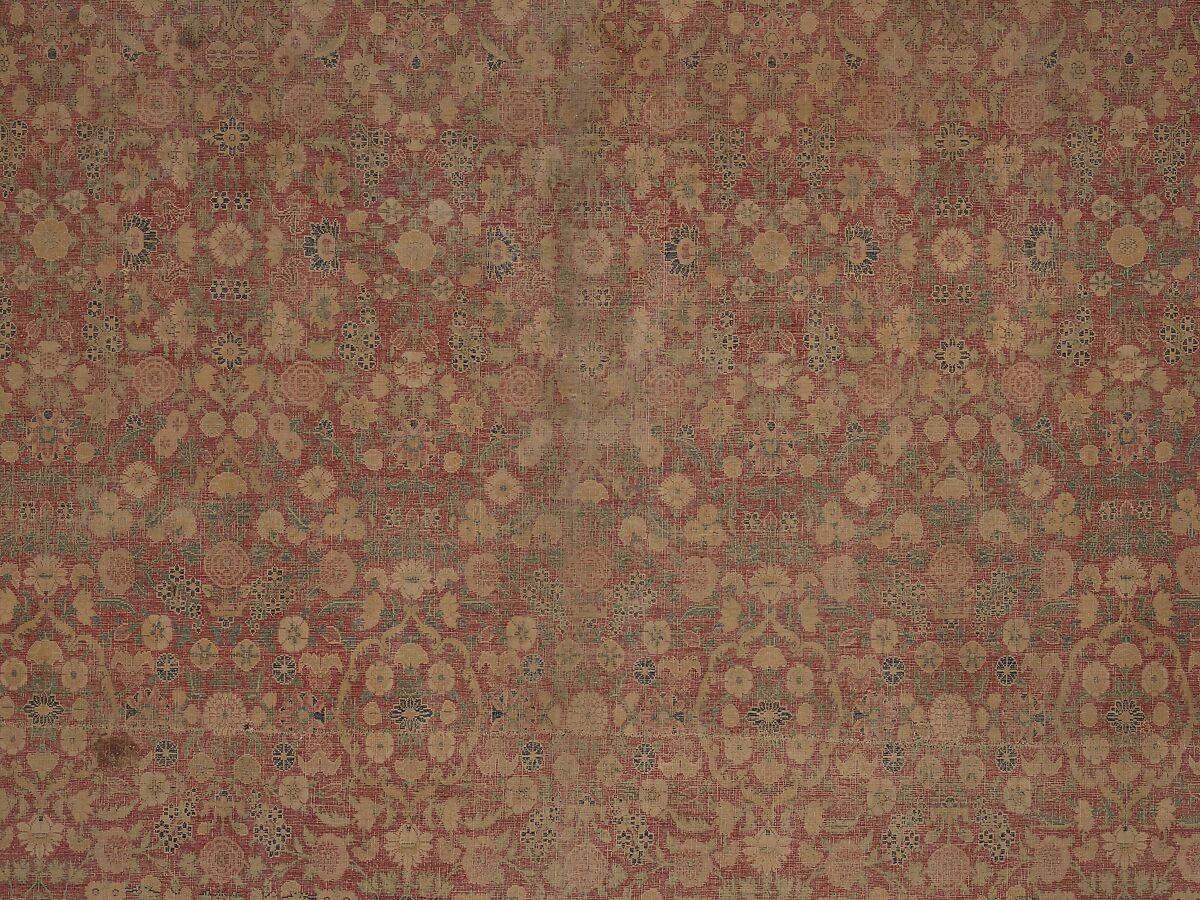 "Millefleur" Carpet, Cotton (warp and weft), wool (pile); asymmetrically knotted pile