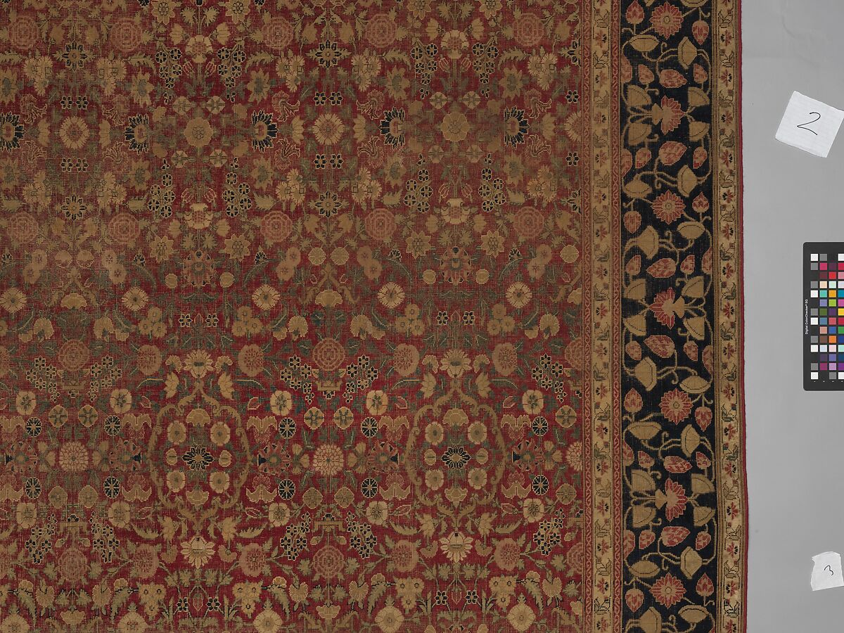 "Millefleur" Carpet, Cotton (warp and weft), wool (pile); asymmetrically knotted pile