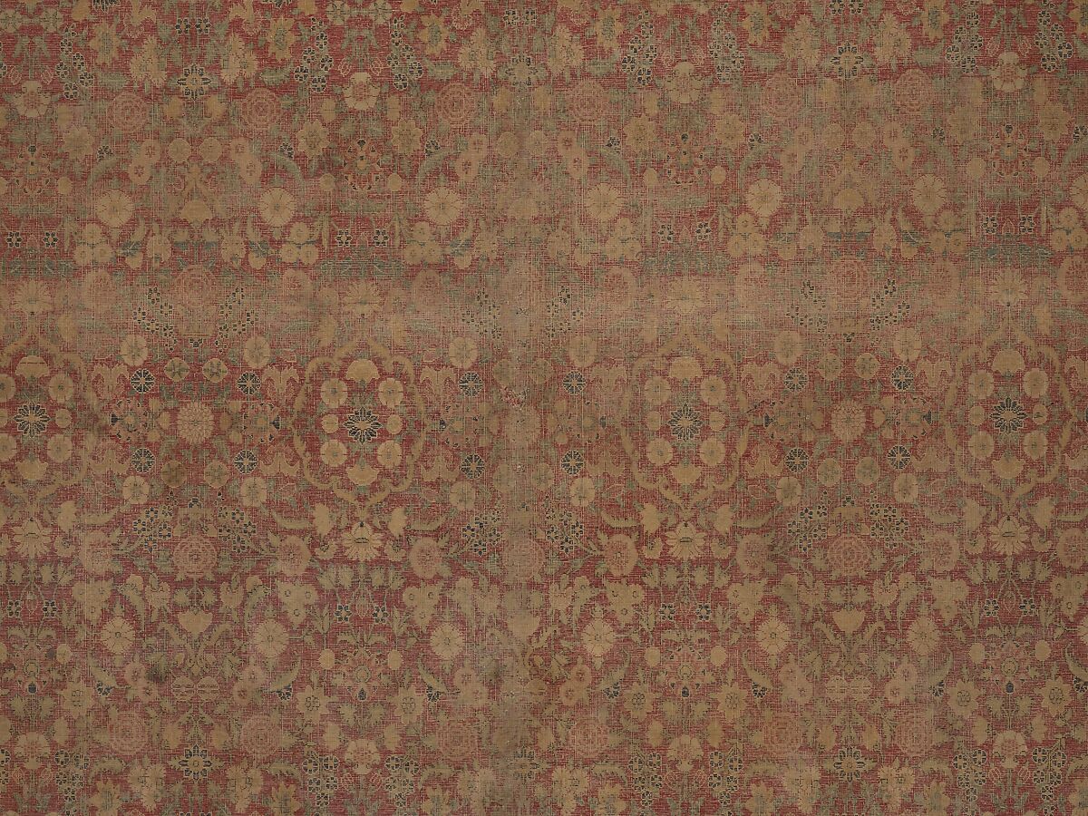 "Millefleur" Carpet, Cotton (warp and weft), wool (pile); asymmetrically knotted pile
