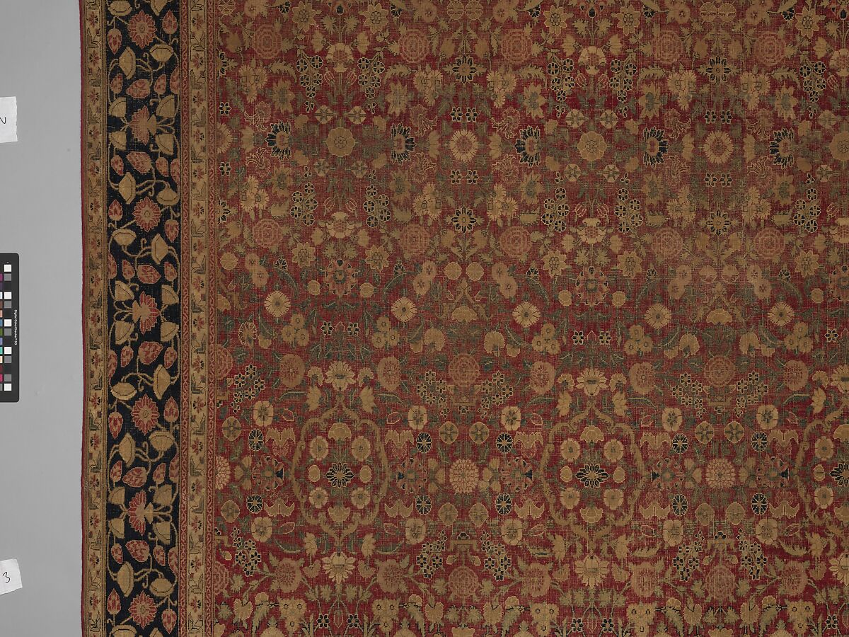 "Millefleur" Carpet, Cotton (warp and weft), wool (pile); asymmetrically knotted pile