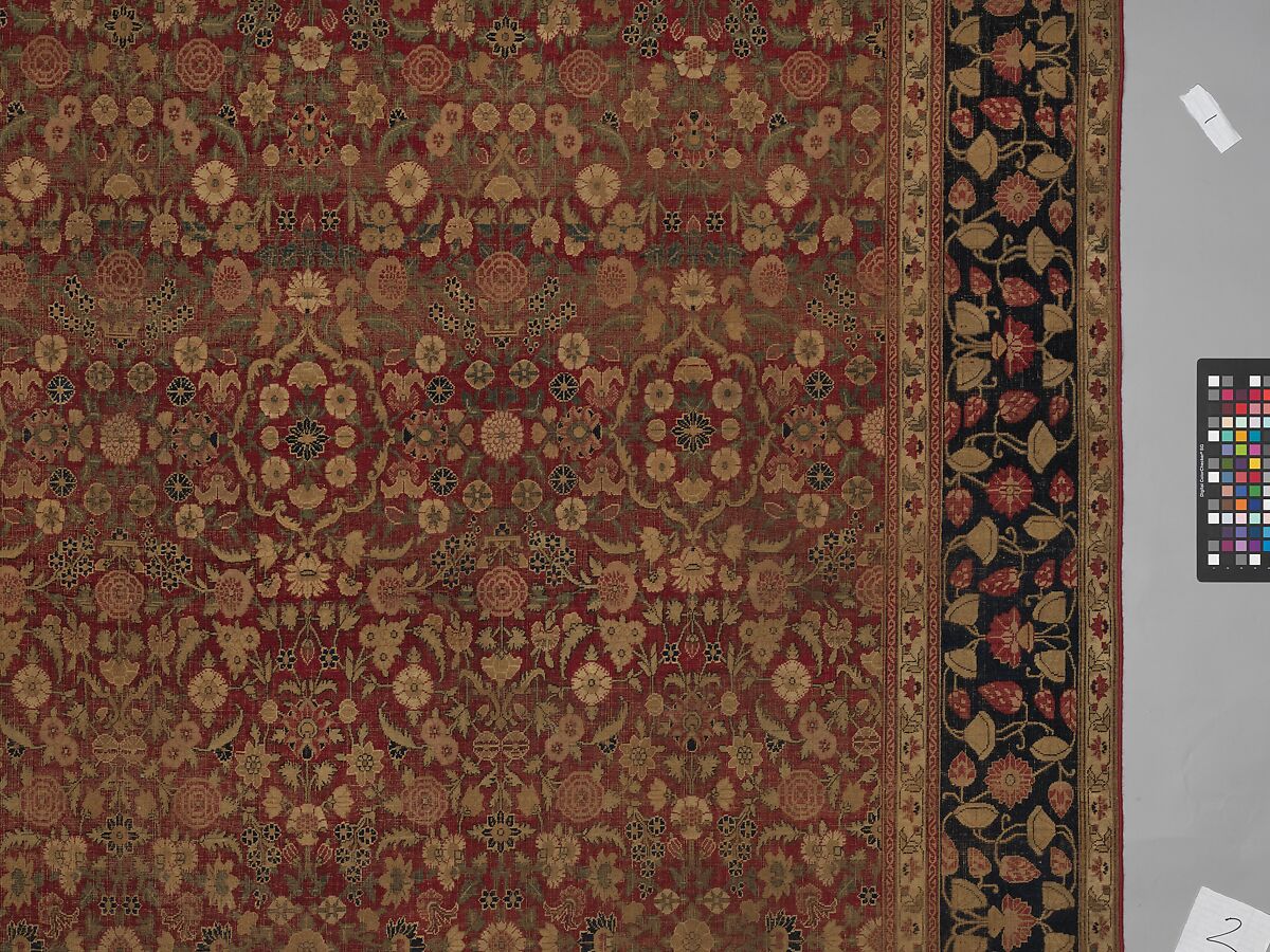 "Millefleur" Carpet, Cotton (warp and weft), wool (pile); asymmetrically knotted pile
