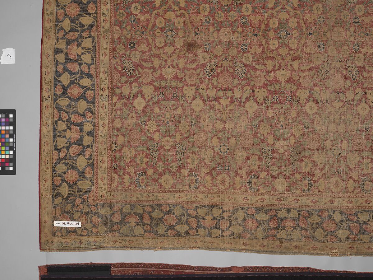 "Millefleur" Carpet, Cotton (warp and weft), wool (pile); asymmetrically knotted pile