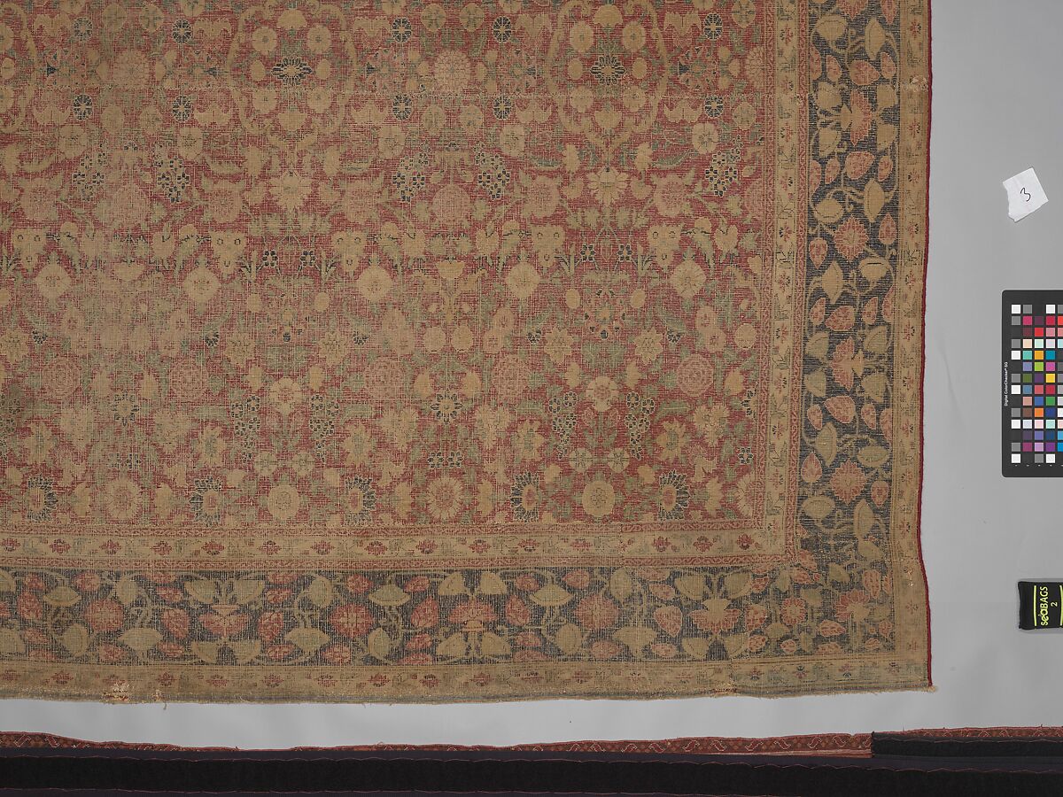 "Millefleur" Carpet, Cotton (warp and weft), wool (pile); asymmetrically knotted pile