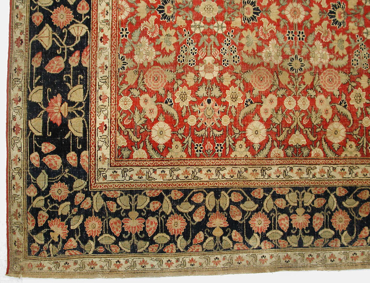 "Millefleur" Carpet, Cotton (warp and weft), wool (pile); asymmetrically knotted pile