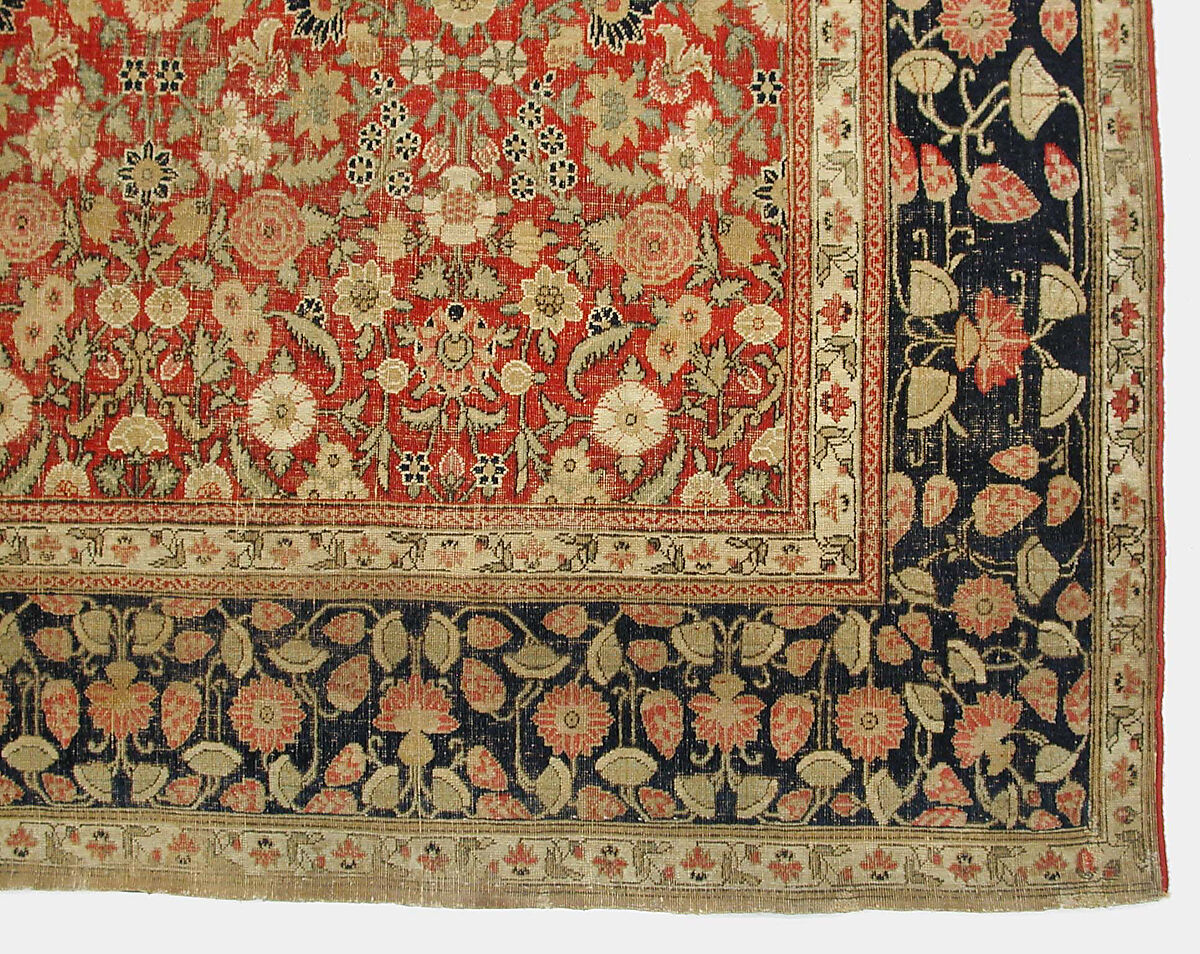 "Millefleur" Carpet, Cotton (warp and weft), wool (pile); asymmetrically knotted pile