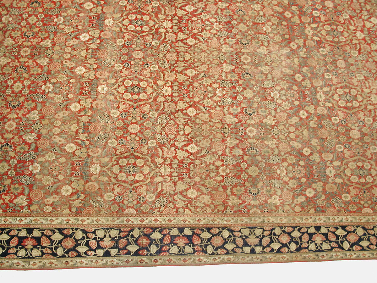 "Millefleur" Carpet, Cotton (warp and weft), wool (pile); asymmetrically knotted pile