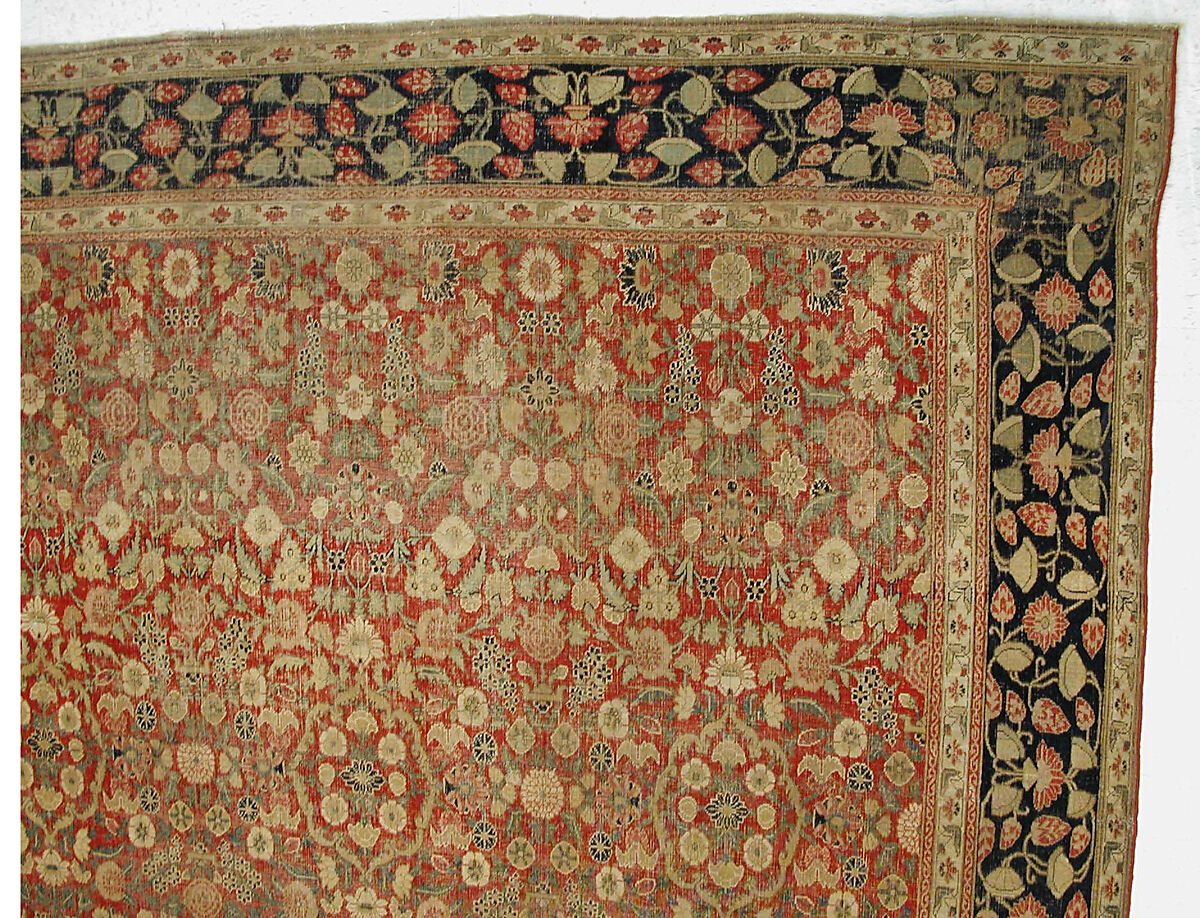 "Millefleur" Carpet, Cotton (warp and weft), wool (pile); asymmetrically knotted pile