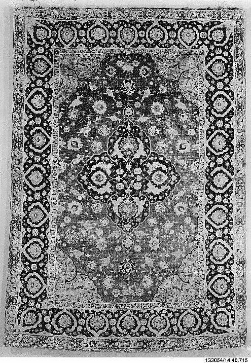 Silk Kashan Carpet, Silk (warp, weft, and pile), metal wrapped thread; asymmetrically knotted pile