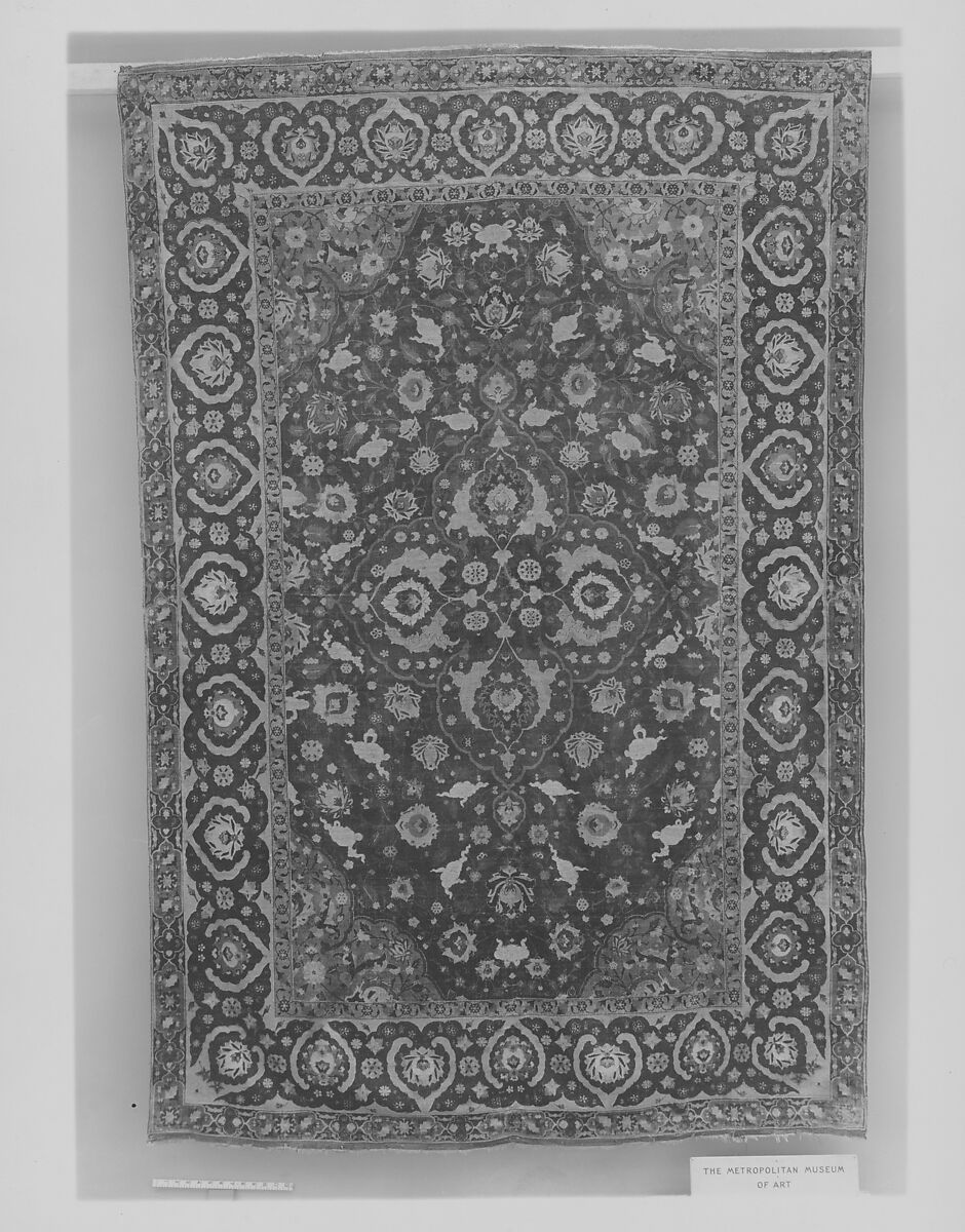 Silk Kashan Carpet, Silk (warp, weft, and pile), metal wrapped thread; asymmetrically knotted pile