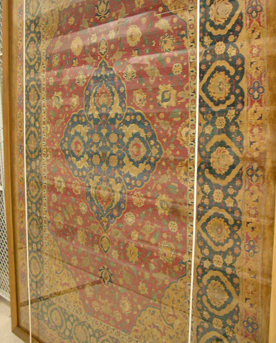 Silk Kashan Carpet, Silk (warp, weft, and pile), metal wrapped thread; asymmetrically knotted pile