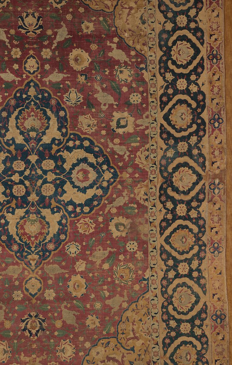 Silk Kashan Carpet, Silk (warp, weft, and pile), metal wrapped thread; asymmetrically knotted pile